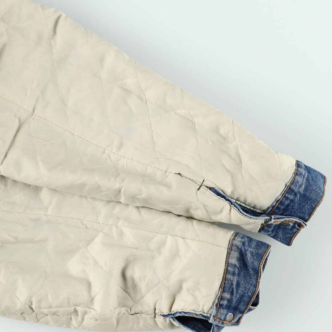 1980'S Levi's denim shearling jacket, made in USA, men's size M (approx.) unclear blue type Vintage Second Hand
