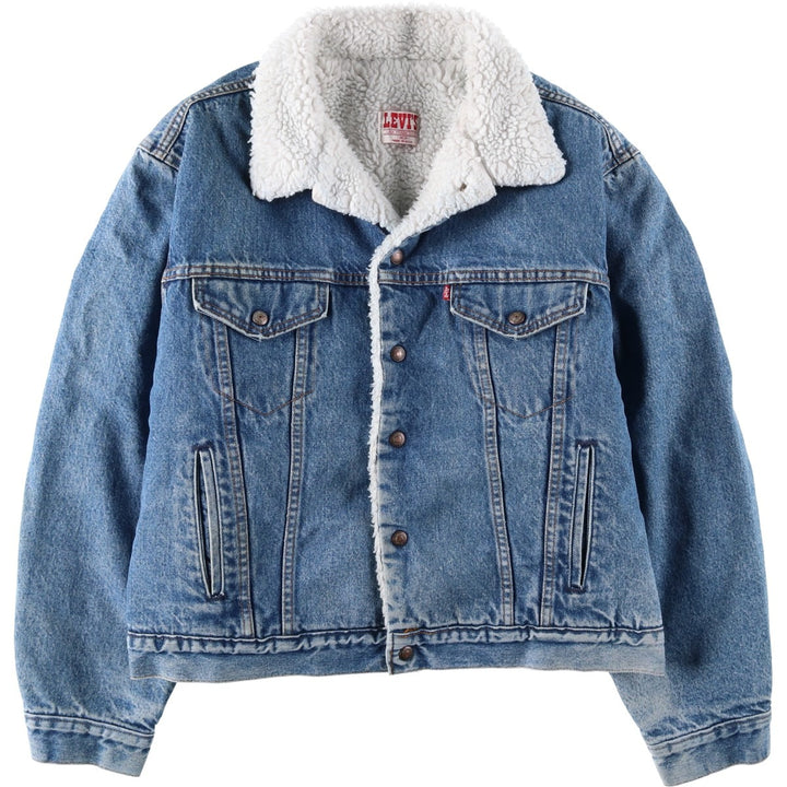 80s-90'S Levi's denim shearling jacket, made in USA, men's size XL equivalent, vintage. cotton blue type Vintage Second Hand