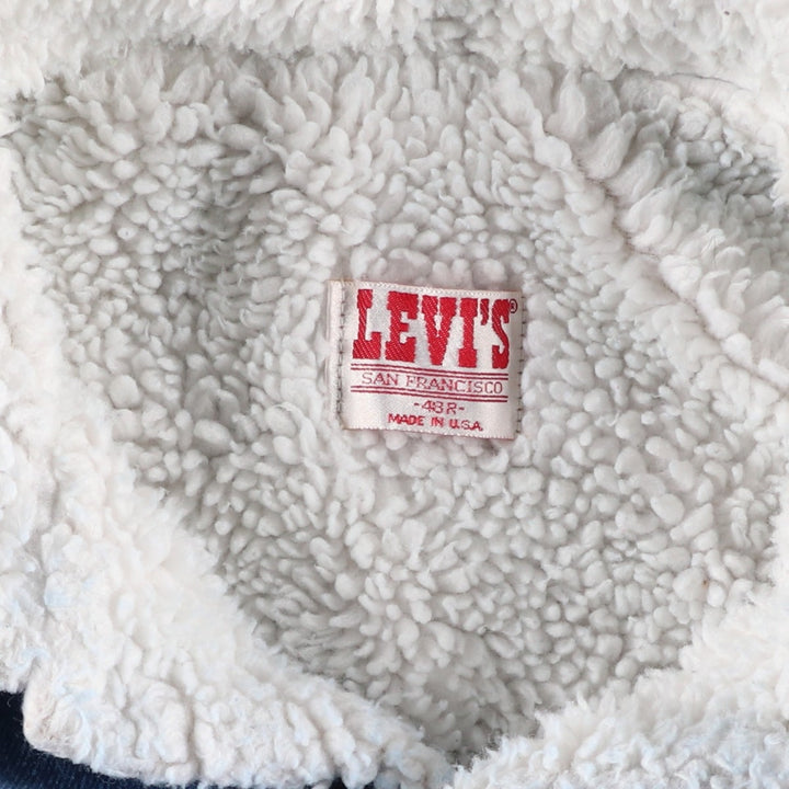 80s-90'S Levi's denim shearling jacket, made in USA, men's size XL equivalent, vintage. cotton blue type Vintage Second Hand
