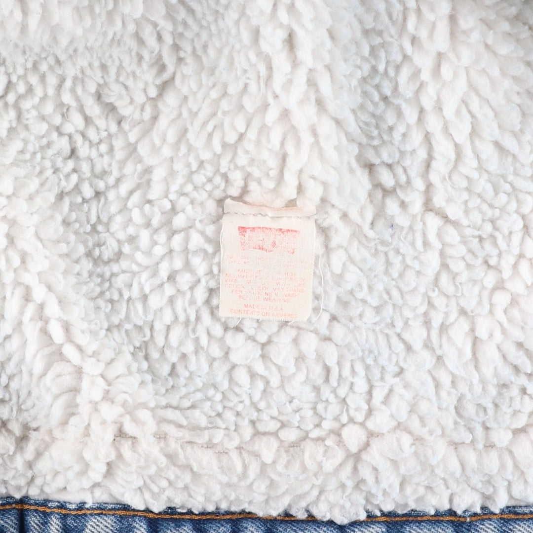 80s-90'S Levi's denim shearling jacket, made in USA, men's size XL equivalent, vintage. cotton blue type Vintage Second Hand