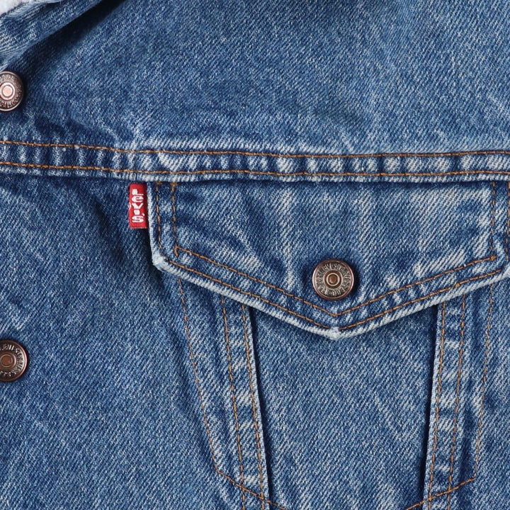80s-90'S Levi's denim shearling jacket, made in USA, men's size XL equivalent, vintage. cotton blue type Vintage Second Hand