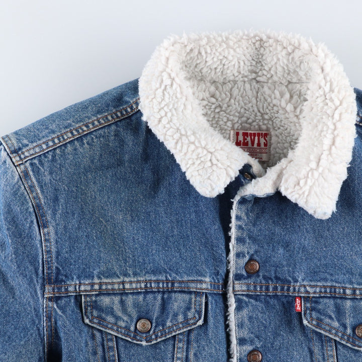 80s-90'S Levi's denim shearling jacket, made in USA, men's size XL equivalent, vintage. cotton blue type Vintage Second Hand