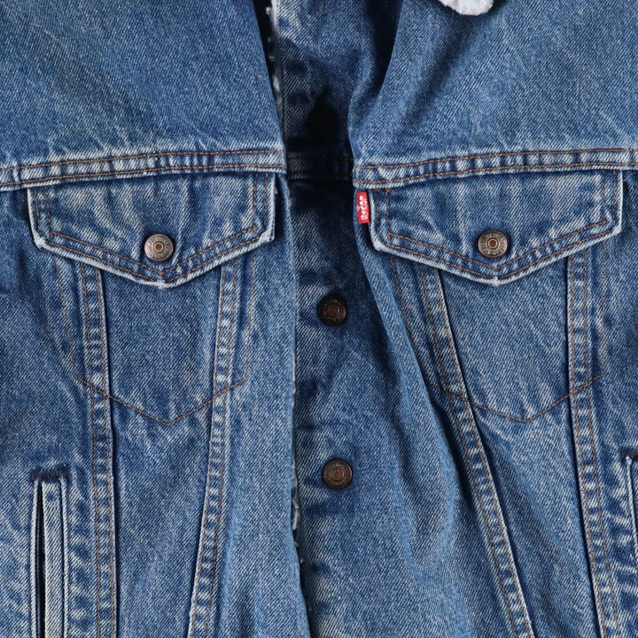 80s-90'S Levi's denim shearling jacket, made in USA, men's size XL equivalent, vintage. cotton blue type Vintage Second Hand