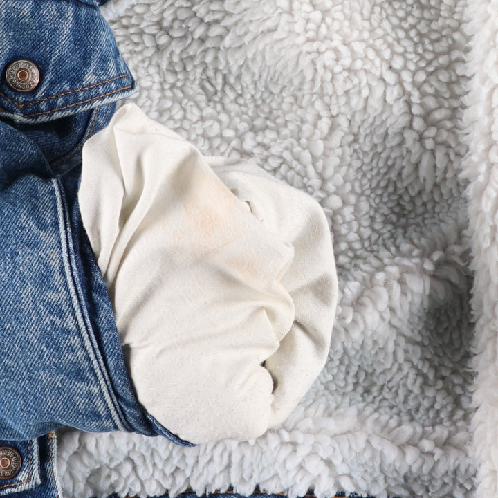 80s-90'S Levi's denim shearling jacket, made in USA, men's size XL equivalent, vintage. cotton blue type Vintage Second Hand
