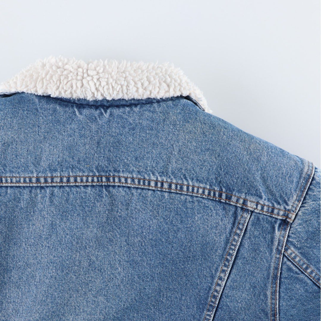 80s-90'S Levi's denim shearling jacket, made in USA, men's size XL equivalent, vintage. cotton blue type Vintage Second Hand