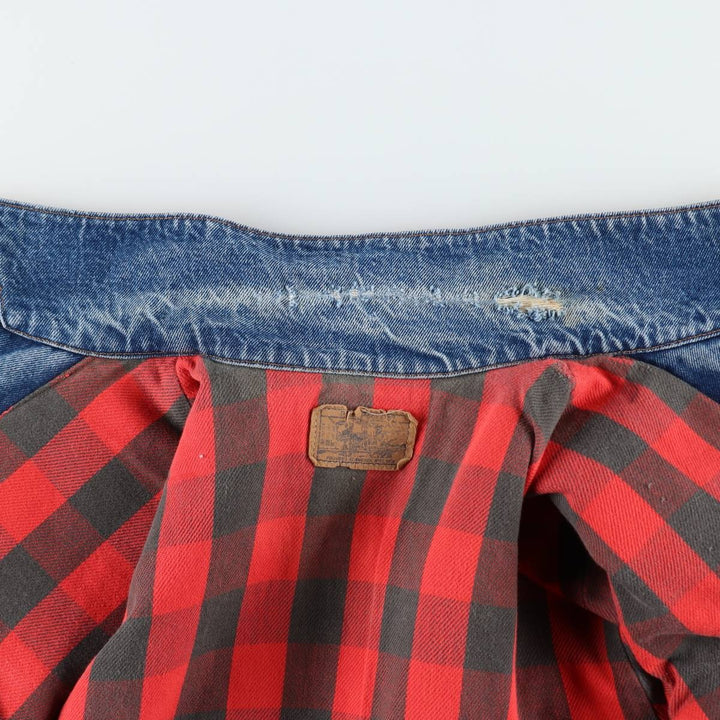 JCPenney PLAIN POCKETS Denim Jacket, Men's Size L (approx.), Vintage unclear blue type Vintage Second Hand