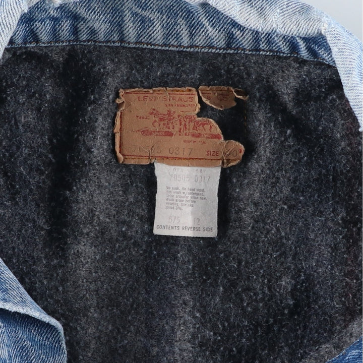 1980'S Levi's 70505-0317 Denim Jacket, Made in USA, Men's Size M (approx.), Vintage cotton blue type Vintage Second Hand