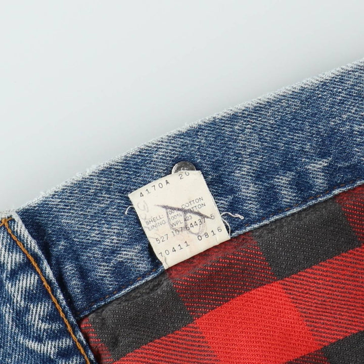 1990'S Levi's 70411-0816 Padded Denim Jacket (G-Jean) Made in USA, Men's Size XL (approx.) cotton blue type Vintage Second Hand