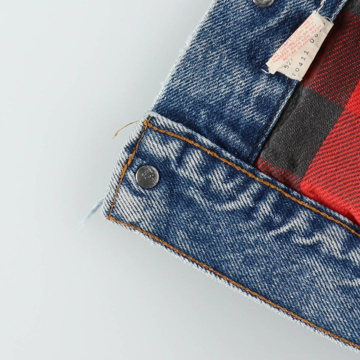 1990'S Levi's 70411-0816 Padded Denim Jacket (G-Jean) Made in USA, Men's Size XL (approx.) cotton blue type Vintage Second Hand