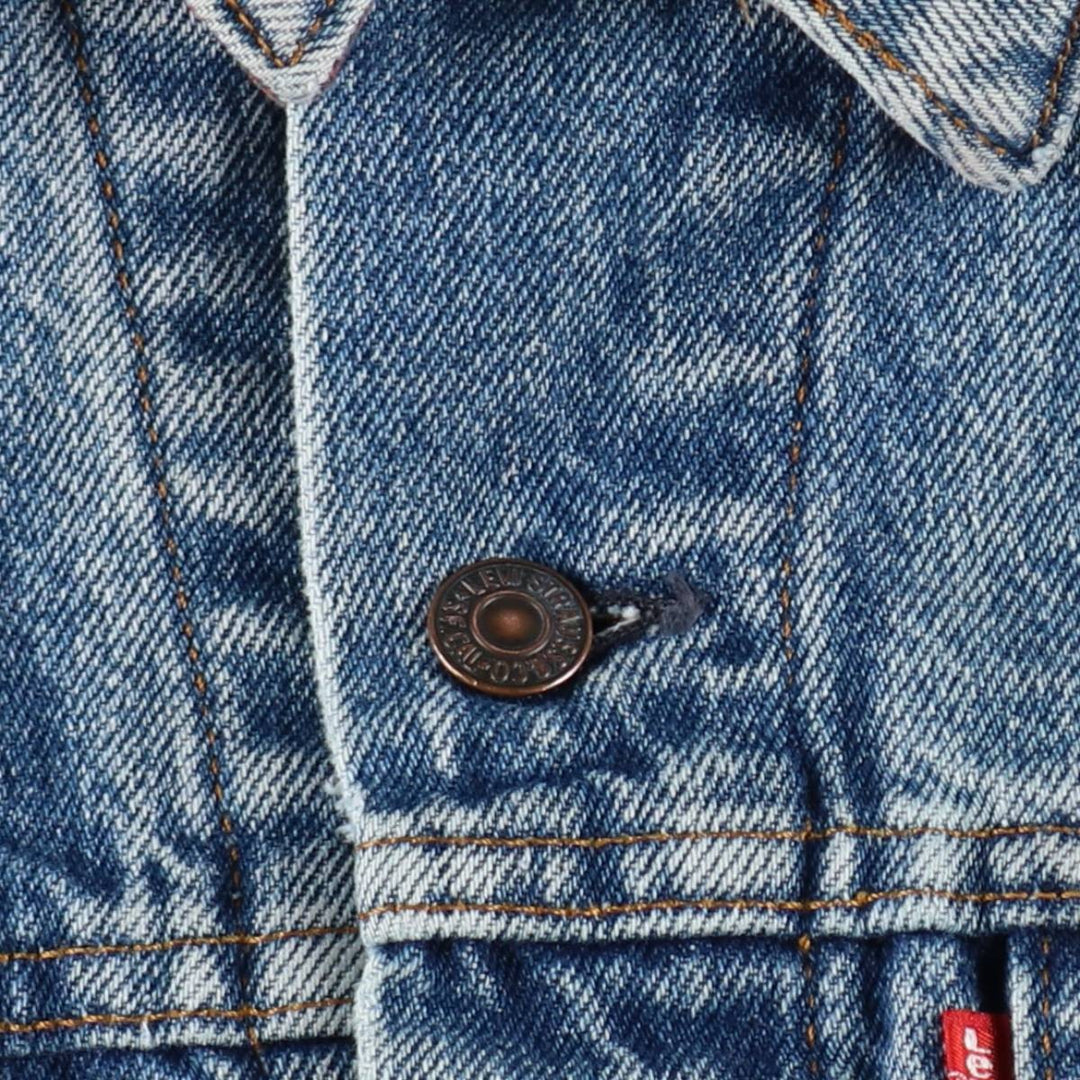 1990'S Levi's 70411-0816 Padded Denim Jacket (G-Jean) Made in USA, Men's Size XL (approx.) cotton blue type Vintage Second Hand