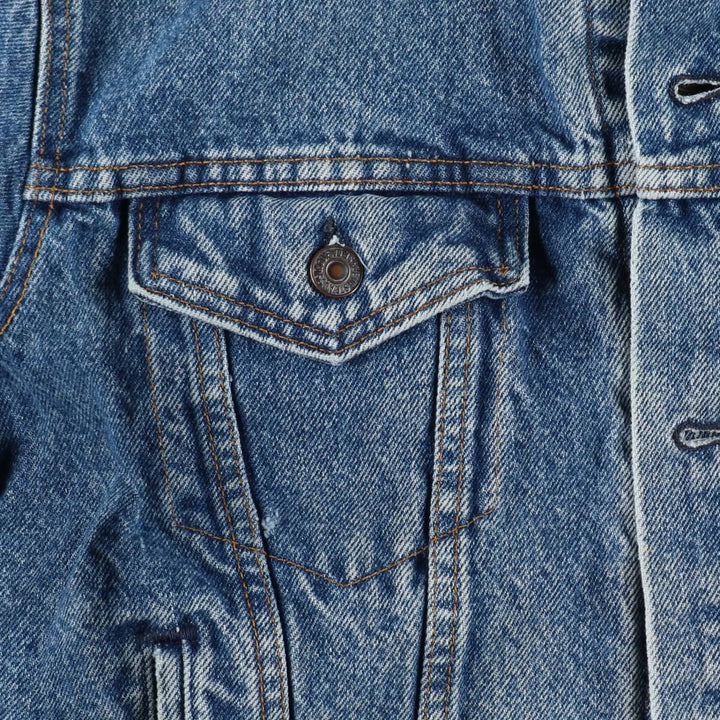 1990'S Levi's 70411-0816 Padded Denim Jacket (G-Jean) Made in USA, Men's Size XL (approx.) cotton blue type Vintage Second Hand