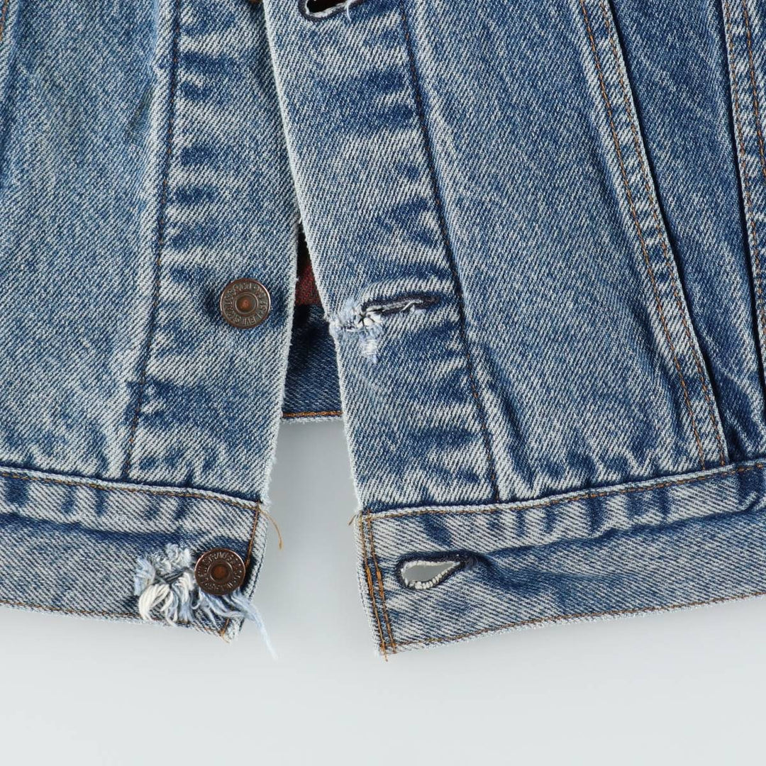 1990'S Levi's 70411-0816 Padded Denim Jacket (G-Jean) Made in USA, Men's Size XL (approx.) cotton blue type Vintage Second Hand