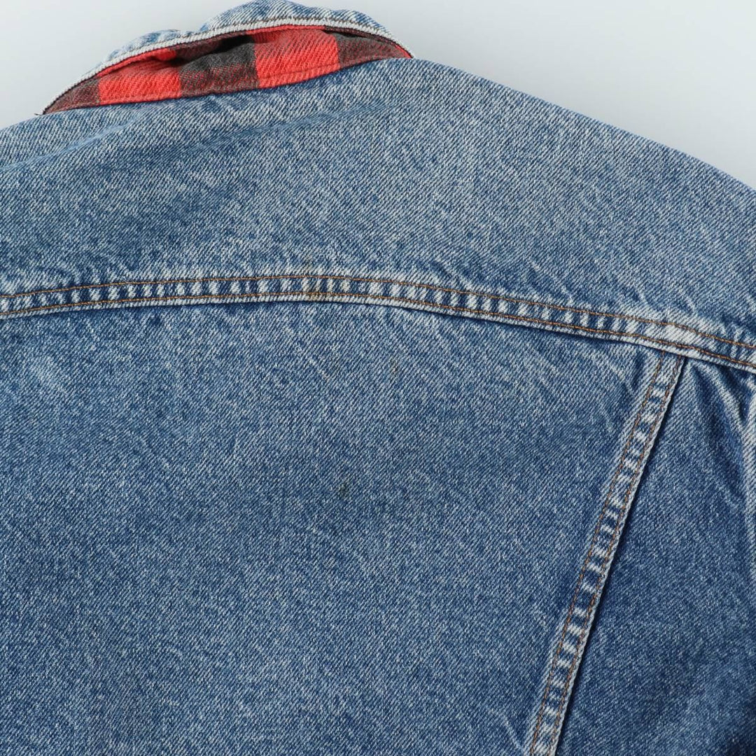 1990'S Levi's 70411-0816 Padded Denim Jacket (G-Jean) Made in USA, Men's Size XL (approx.) cotton blue type Vintage Second Hand