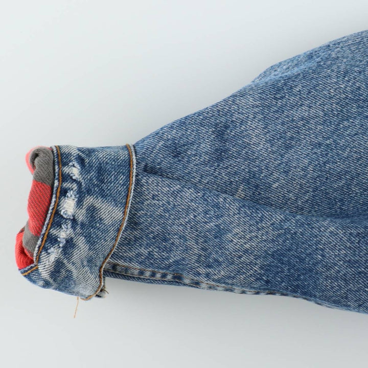 1990'S Levi's 70411-0816 Padded Denim Jacket (G-Jean) Made in USA, Men's Size XL (approx.) cotton blue type Vintage Second Hand