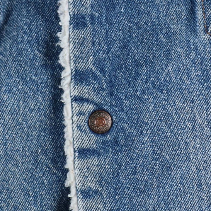 90'S Levi's padded denim fleece jacket, made in USA, men's size XXL equivalent. unclear blue type Vintage Second Hand