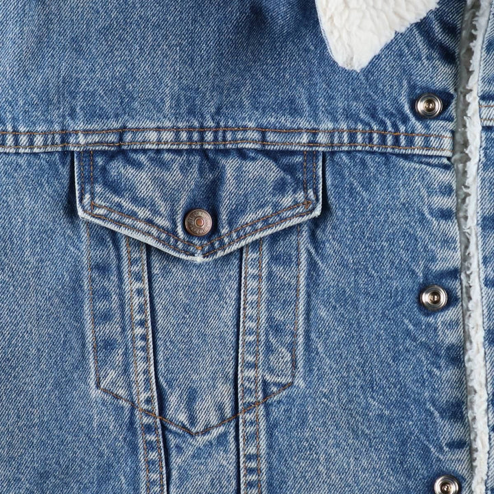 90'S Levi's padded denim fleece jacket, made in USA, men's size XXL equivalent. unclear blue type Vintage Second Hand