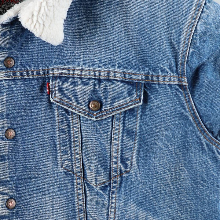 90'S Levi's padded denim fleece jacket, made in USA, men's size XXL equivalent. unclear blue type Vintage Second Hand