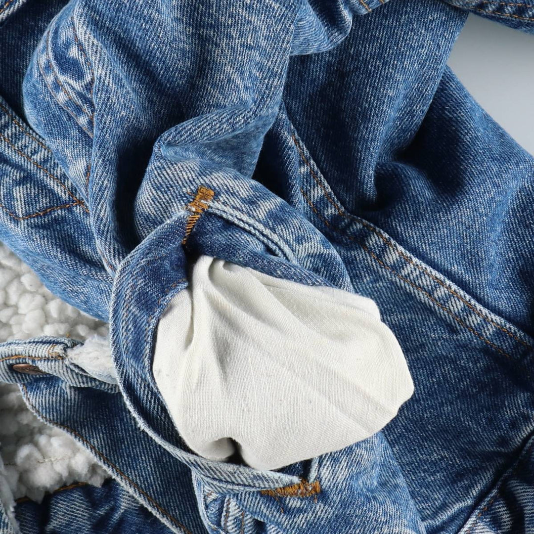 90'S Levi's padded denim fleece jacket, made in USA, men's size XXL equivalent. unclear blue type Vintage Second Hand