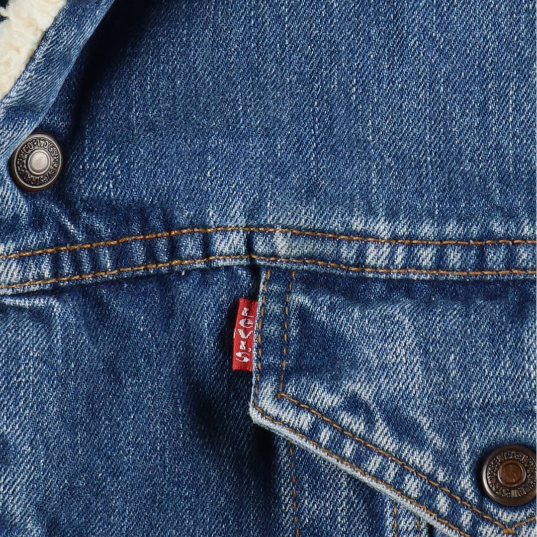 1990'S Levi's 71500-0414 Denim Boa Jacket, Men's XXL equivalent. cotton blue type Vintage Second Hand