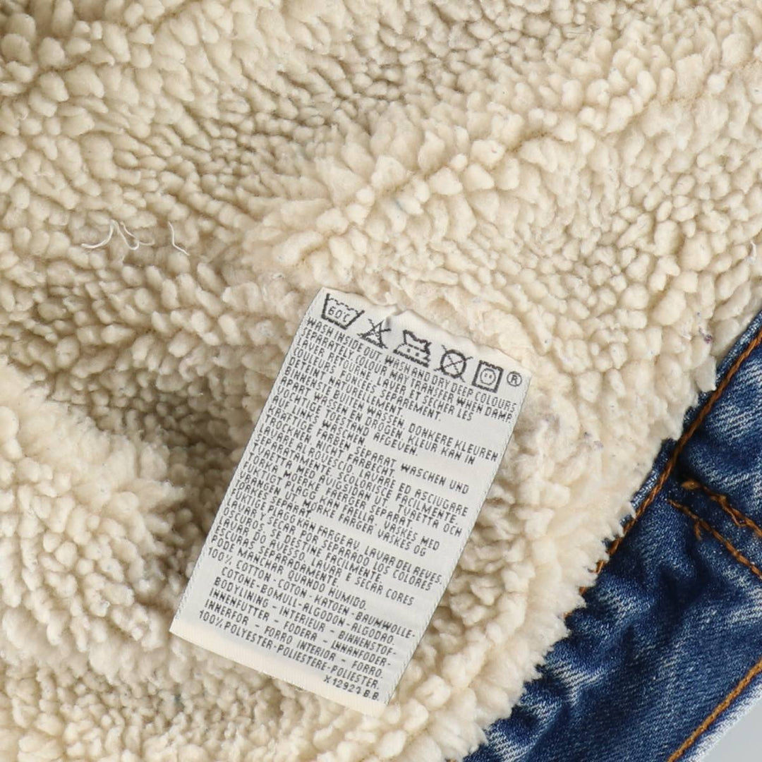 1990'S Levi's 71500-0414 Denim Boa Jacket, Men's XXL equivalent. cotton blue type Vintage Second Hand