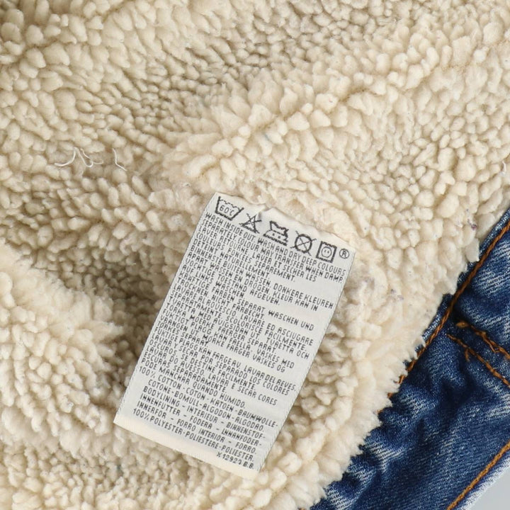 1990'S Levi's 71500-0414 Denim Boa Jacket, Men's XXL equivalent. cotton blue type Vintage Second Hand