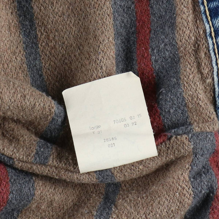 1990'S Levi's 70605-0215 Denim Jacket (Men's Size L equivalent) Vintage cotton blue type Vintage Second Hand