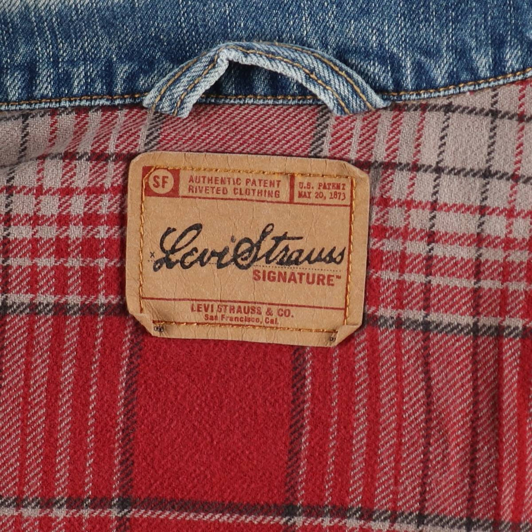 2000'S Levi's Signature padded denim jacket (men's size XL equivalent) cotton blue type Vintage Second Hand
