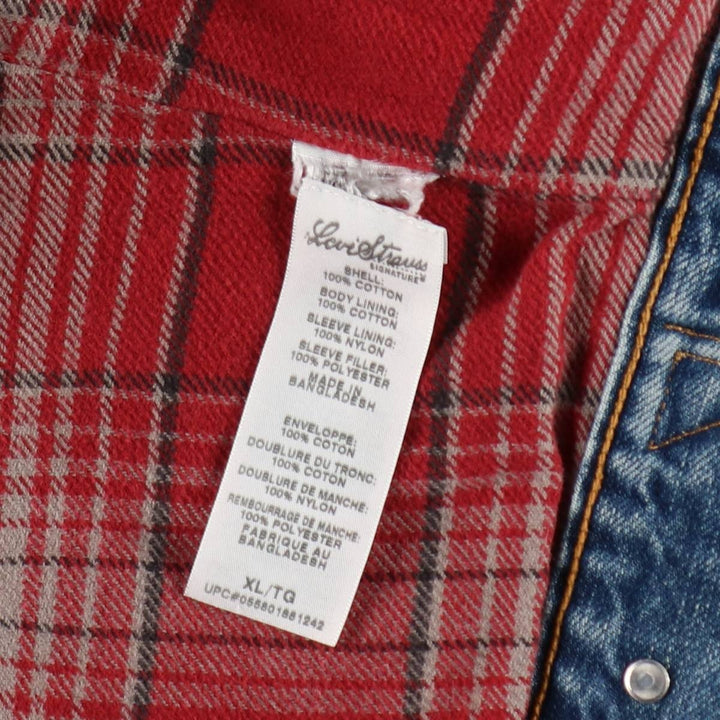 2000'S Levi's Signature padded denim jacket (men's size XL equivalent) cotton blue type Vintage Second Hand
