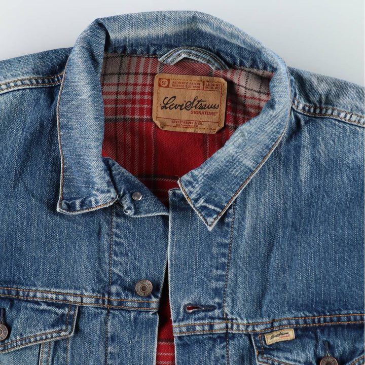 2000'S Levi's Signature padded denim jacket (men's size XL equivalent) cotton blue type Vintage Second Hand