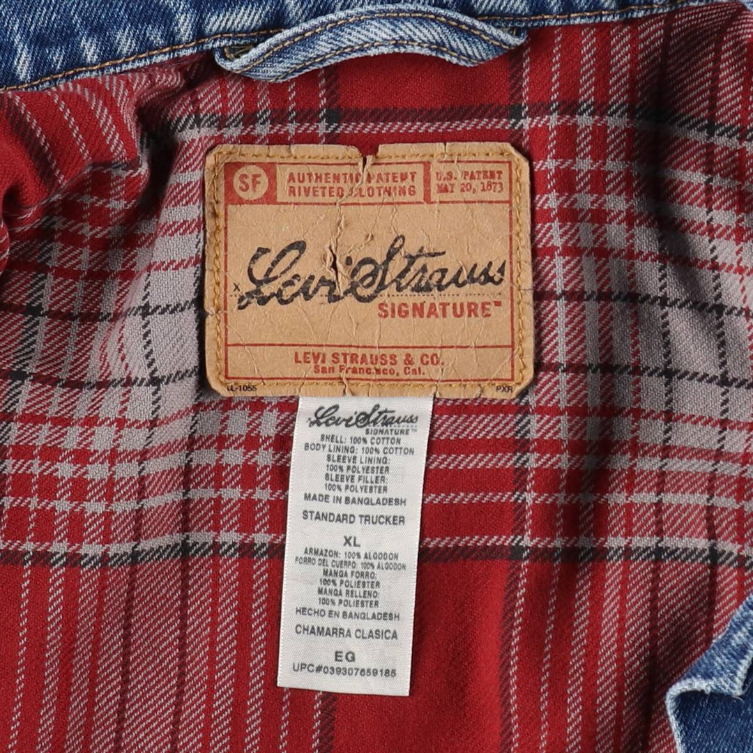 Levi's Signature Padded Denim Jacket (Men's Size XL) cotton blue type Vintage Second Hand