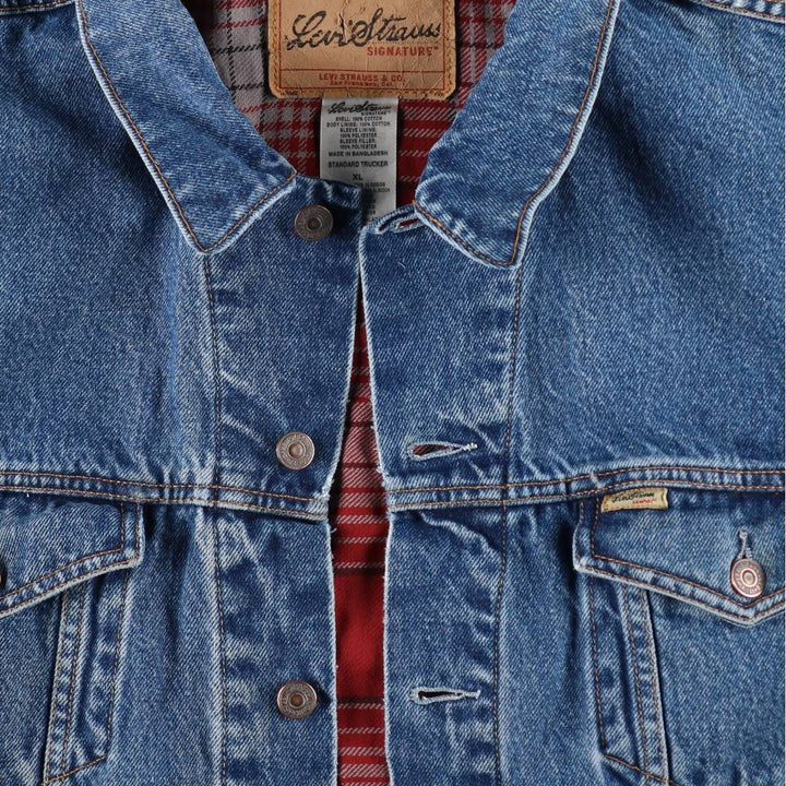 Levi's Signature Padded Denim Jacket (Men's Size XL) cotton blue type Vintage Second Hand
