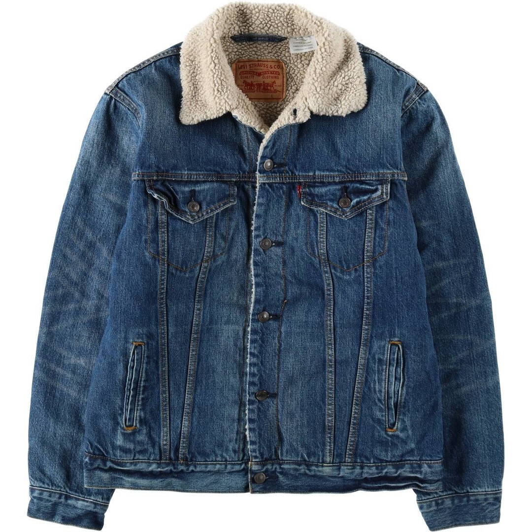 Levi's 70598 Padded Denim Boa Jacket, Men's Size L (approx.) cotton blue type Vintage Second Hand