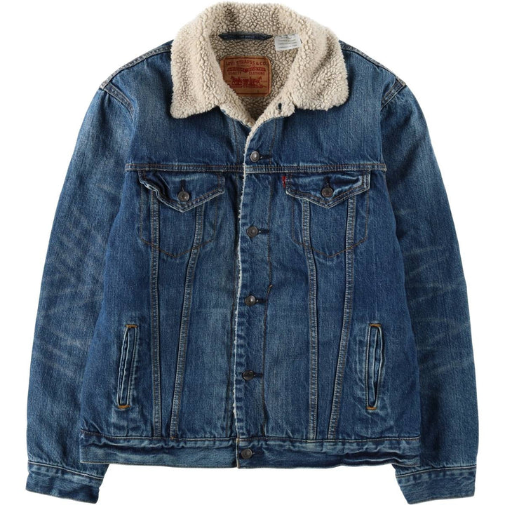 Levi's 70598 Padded Denim Boa Jacket, Men's Size L (approx.) cotton blue type Vintage Second Hand