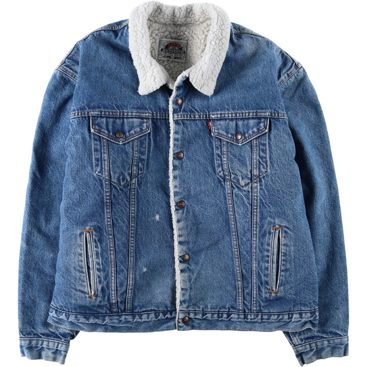 1990'S Levi's 71608-0216 Padded Denim Boa Jacket, Made in USA, Men's XXL equivalent. cotton blue type Vintage Second Hand