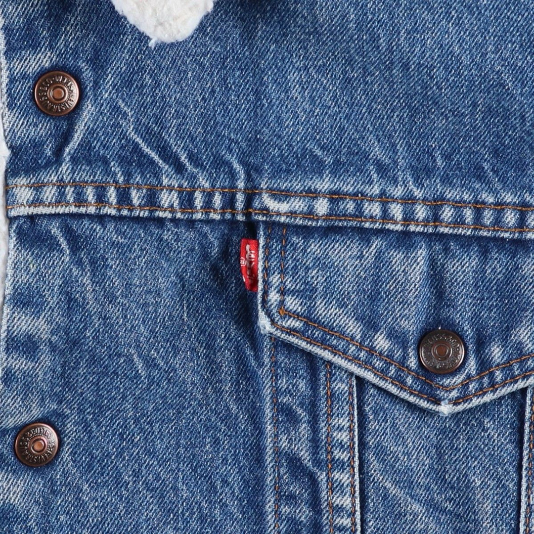 1990'S Levi's 71608-0216 Padded Denim Boa Jacket, Made in USA, Men's XXL equivalent. cotton blue type Vintage Second Hand
