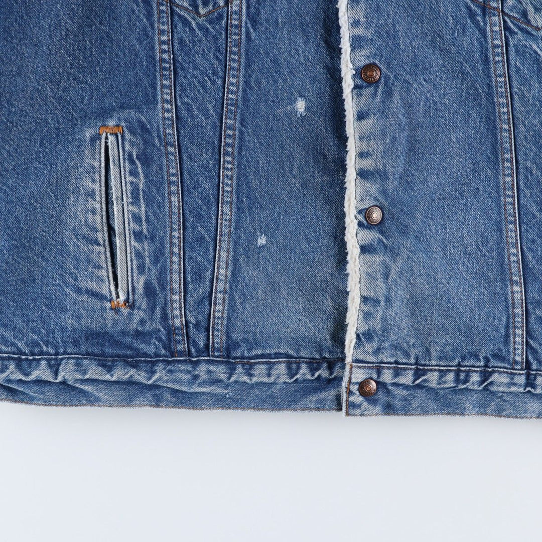 1990'S Levi's 71608-0216 Padded Denim Boa Jacket, Made in USA, Men's XXL equivalent. cotton blue type Vintage Second Hand