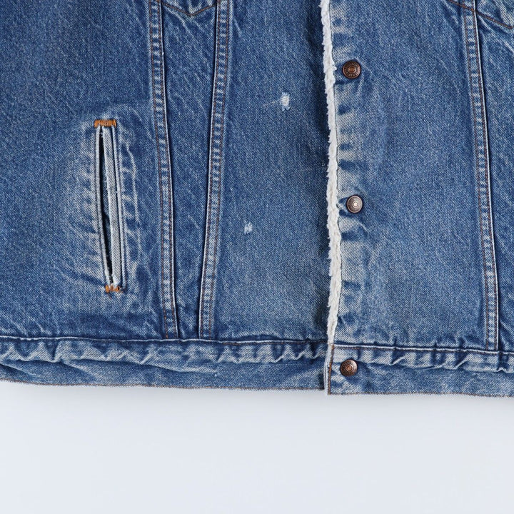 1990'S Levi's 71608-0216 Padded Denim Boa Jacket, Made in USA, Men's XXL equivalent. cotton blue type Vintage Second Hand