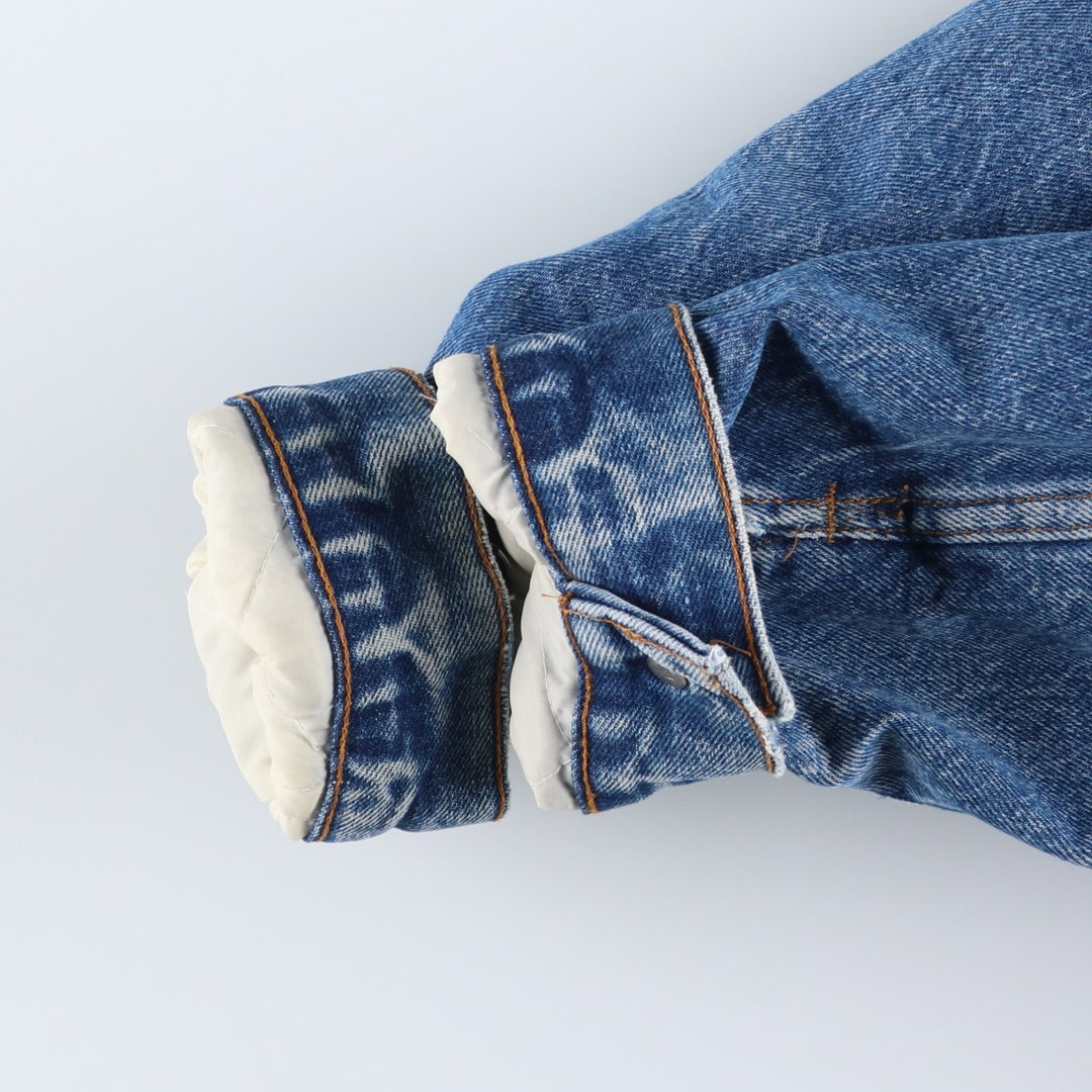 1990'S Levi's 71608-0216 Padded Denim Boa Jacket, Made in USA, Men's XXL equivalent. cotton blue type Vintage Second Hand