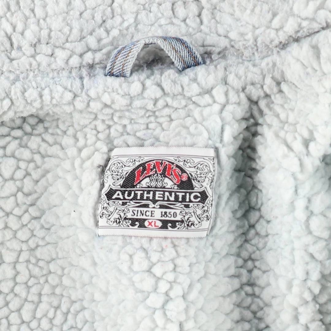 90'S Levi's Padded Denim Jacket, Men's Size XL, Vintage unclear blue type Vintage Second Hand