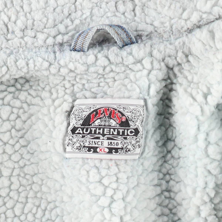 90'S Levi's Padded Denim Jacket, Men's Size XL, Vintage unclear blue type Vintage Second Hand