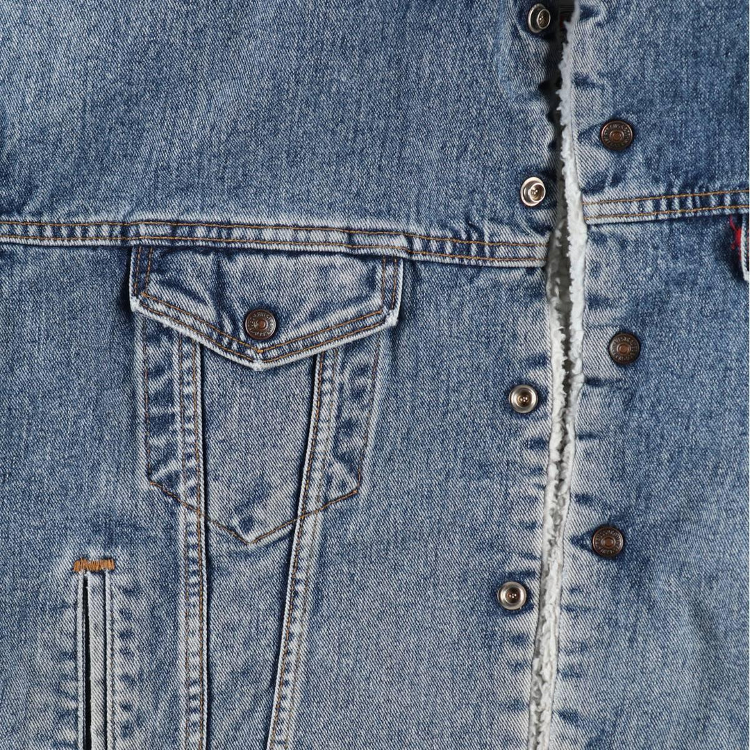 1990'S Levi's 70609-4891 Padded Denim Boa Jacket, Made in USA, Men's Size L (approx.), Vintage cotton blue type Vintage Second Hand