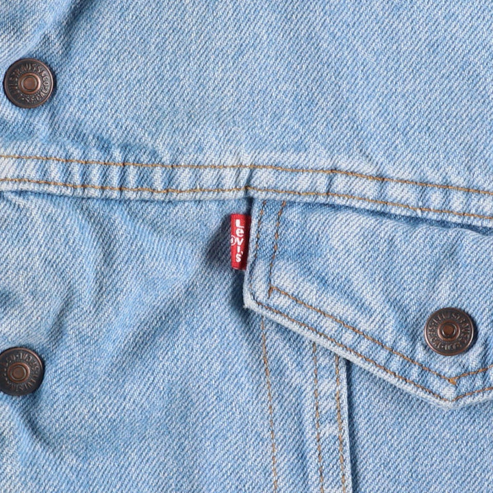 1980'S Levi's 70609-0234 Padded Denim Boa Jacket, Made in USA, Men's Size L (Equivalent), Vintage cotton Blue type light blue Vintage Second Hand