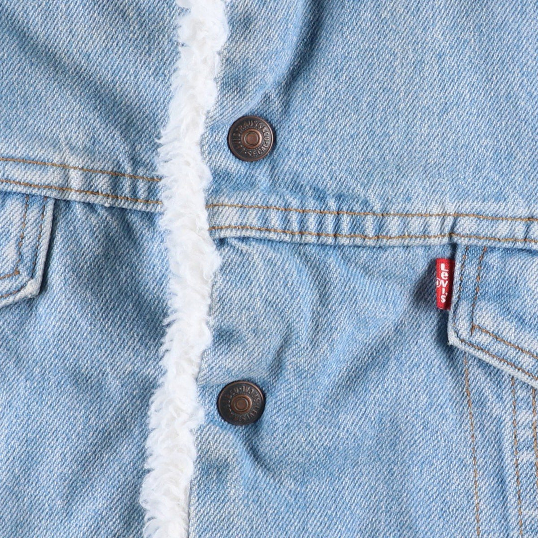 1980'S Levi's 70609-0234 Padded Denim Boa Jacket, Made in USA, Men's Size L (Equivalent), Vintage cotton Blue type light blue Vintage Second Hand