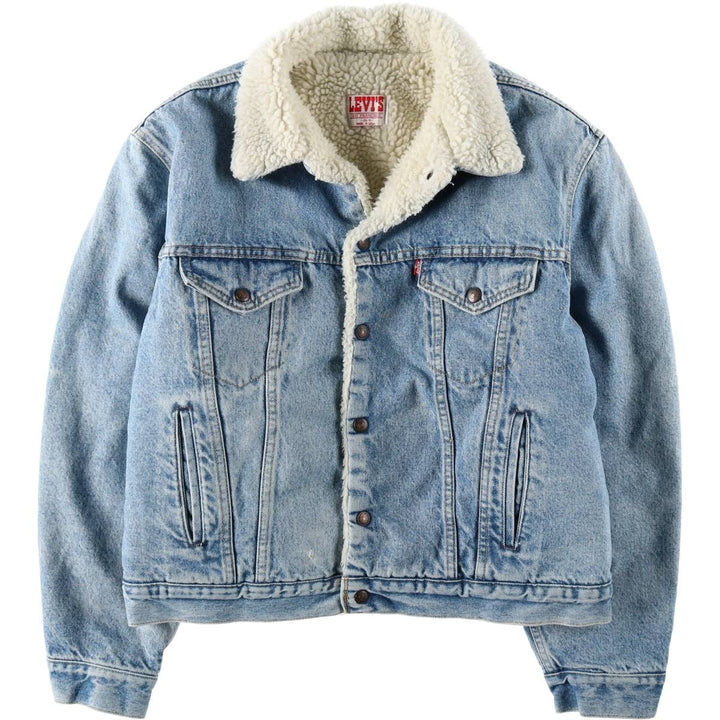 80s-90'S Levi's 70608-0216 Padded Denim Boa Jacket, Made in USA, Men's XL equivalent, Vintage cotton blue type Vintage Second Hand