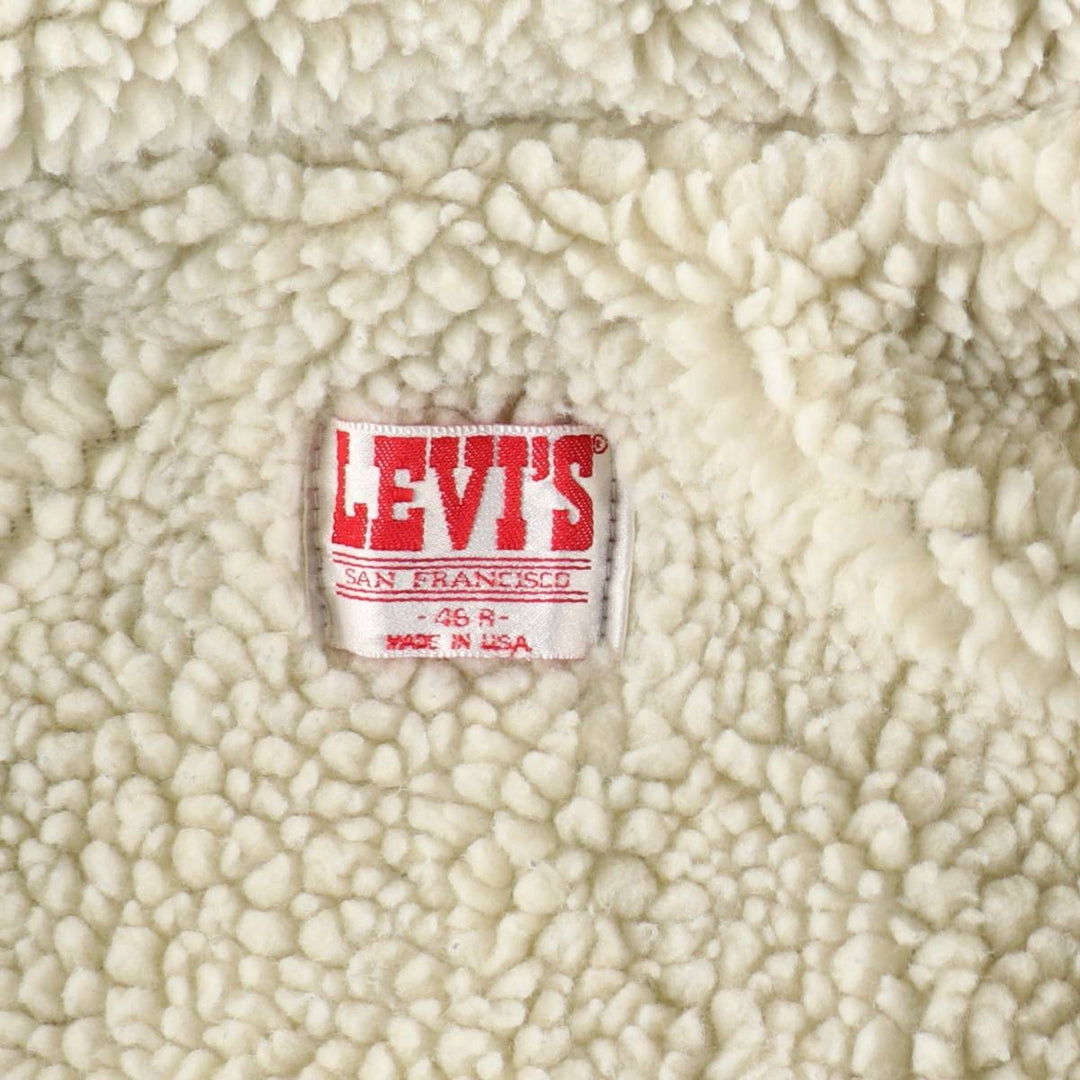 80s-90'S Levi's 70608-0216 Padded Denim Boa Jacket, Made in USA, Men's XL equivalent, Vintage cotton blue type Vintage Second Hand
