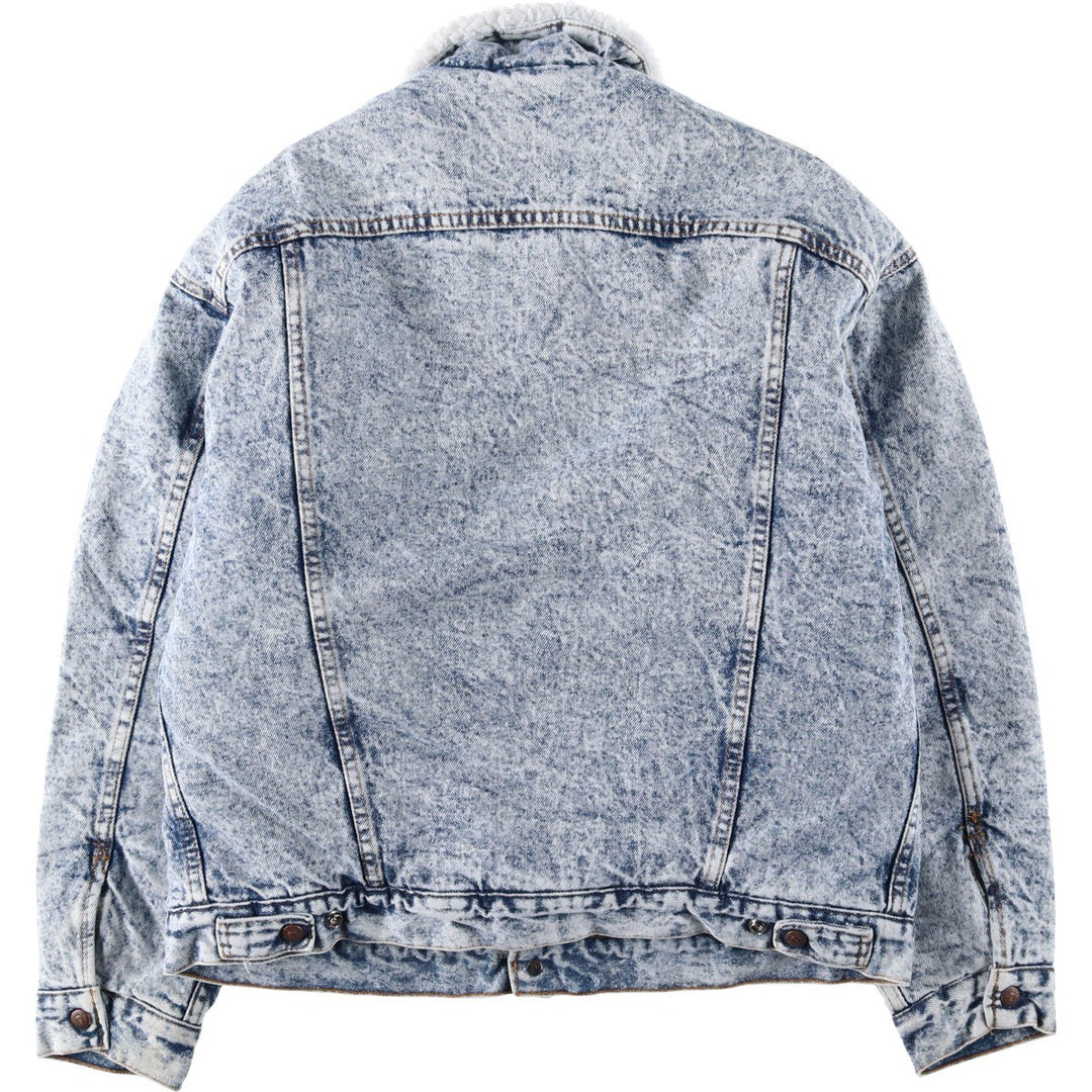 1990'S Levi's 70609-0219 Padded Chemical Wash Denim Boa Jacket, Made in USA, Men's Size L (approx.) cotton blue type Vintage Second Hand