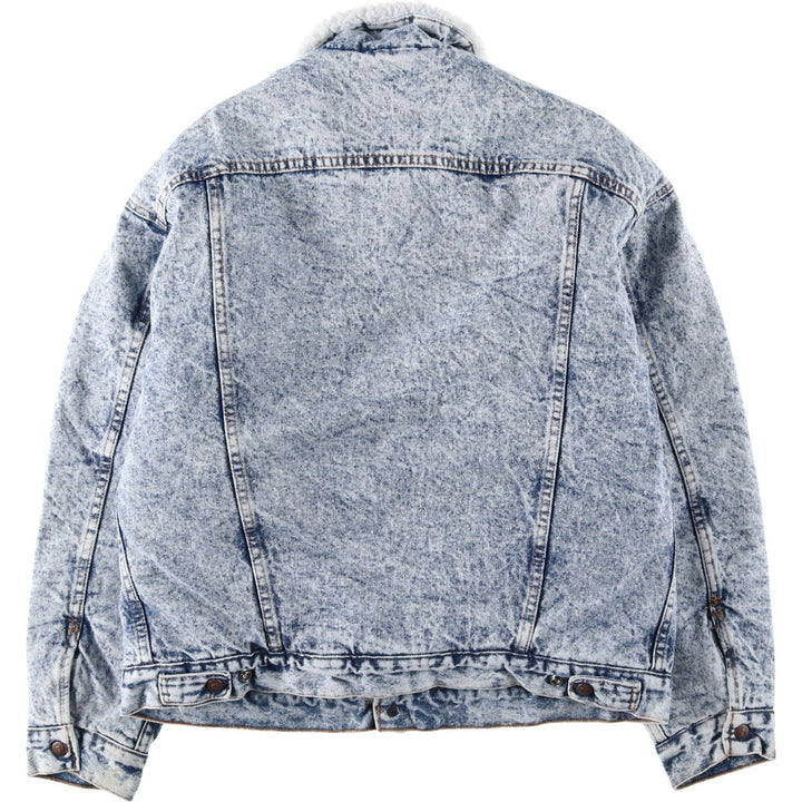 1990'S Levi's 70609-0219 Padded Chemical Wash Denim Boa Jacket, Made in USA, Men's Size L (approx.) cotton blue type Vintage Second Hand