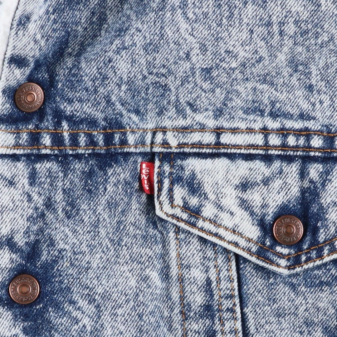 1990'S Levi's 70609-0219 Padded Chemical Wash Denim Boa Jacket, Made in USA, Men's Size L (approx.) cotton blue type Vintage Second Hand