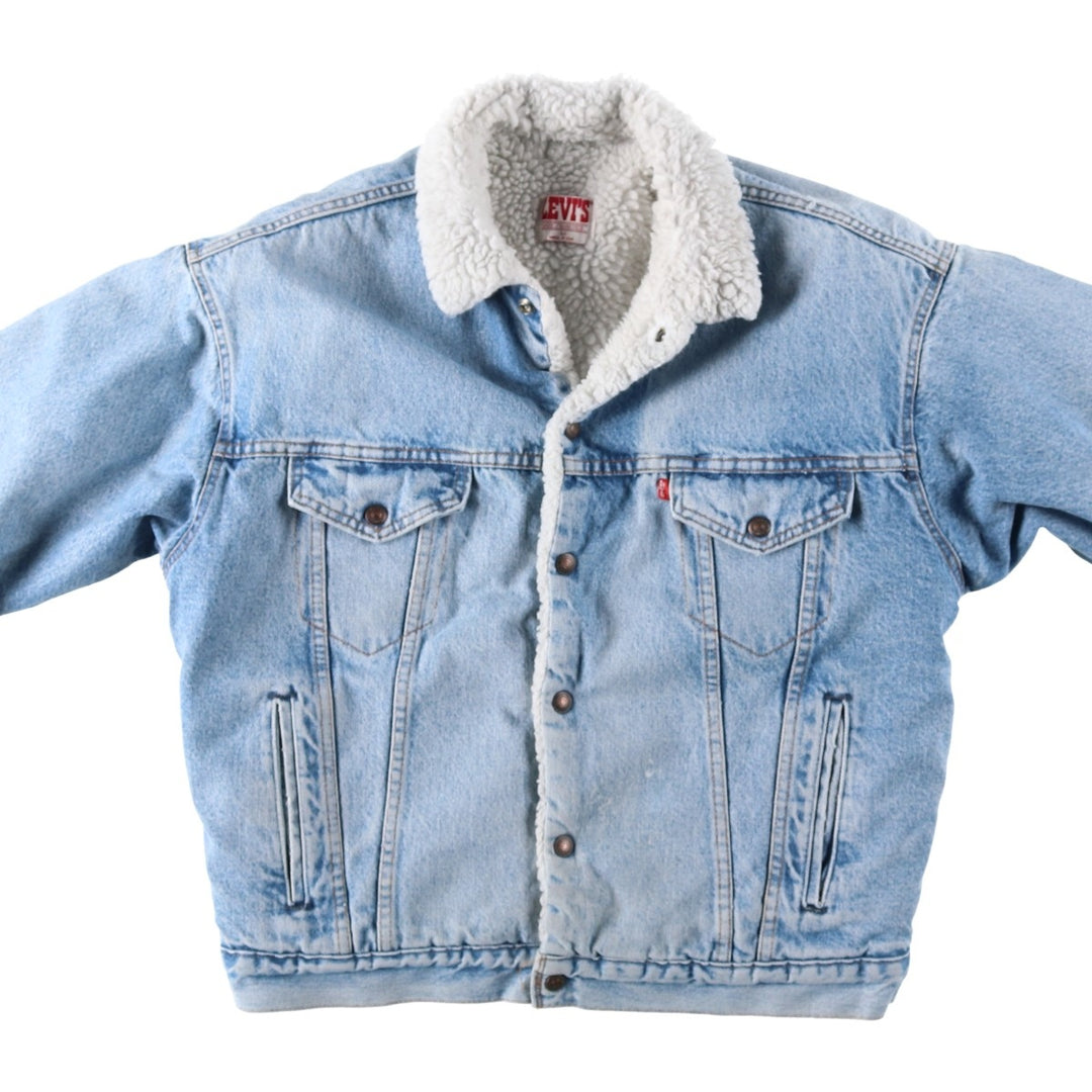 80s-90'S Levi's 70609-0214 Padded Denim Boa Jacket, Made in USA, Men's Size M (Equivalent), Vintage cotton blue type Vintage Second Hand
