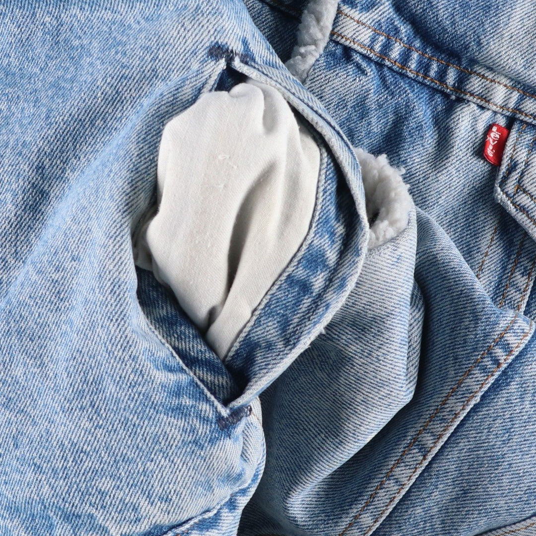 80s-90'S Levi's 70609-0214 Padded Denim Boa Jacket, Made in USA, Men's Size M (Equivalent), Vintage cotton blue type Vintage Second Hand
